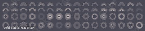 Set of Sunburst. Big collection sunburst best quality. Star, firework explosion, logo, emblem, tag. Web banner. Vector Illustration.