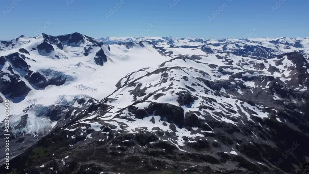 Aerial Drone Incredible Landscape Snow Covered Mountains Panning Shot Pacific Ranges Canada Aerial Drone Incredible Landscape Snow Covered Mountains Panning Shot Pacific Ranges Canada