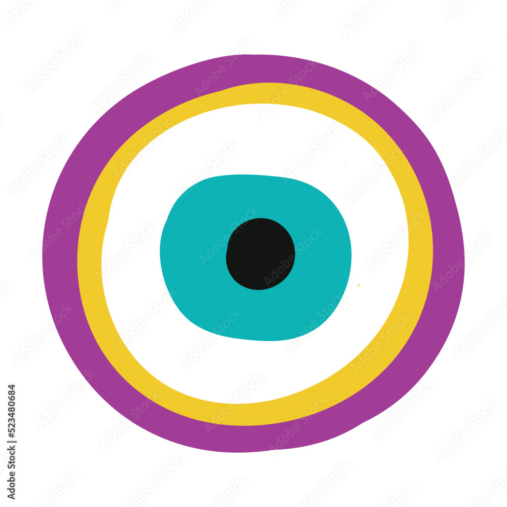 Hand drawn eye. Doodle Greek evil c trendy symbols isolated vector. Luck amulets and talismans Hand drawn eye. Doodle Greek evil c trendy symbols isolated vector. Luck amulets and talismans