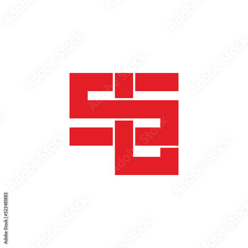 letter sl linked overlap geometric logo vector photo