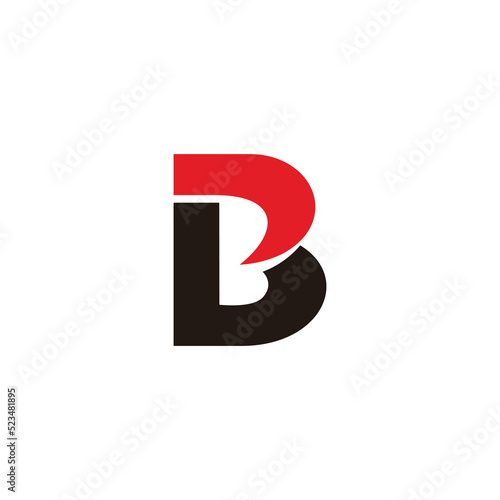 letter lb curves motion logo vector