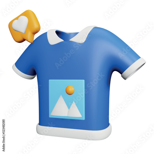 Print shirt design 3D rendering isometric icon.