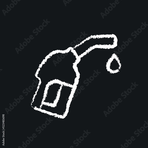 Gas station chalk icon. Thin line hand-drawn illustration. Vector isolated drawing.