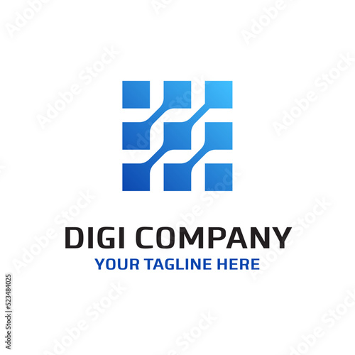 Data Digital Dot Pixel Computer Connection Vector Abstract Illustration Logo Icon Design Template Element 