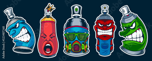 spray can graffiti mascot vector illustration