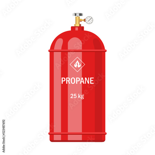 Propane gas storage cylinder icon. Helium tank and containers isolated vector illustration