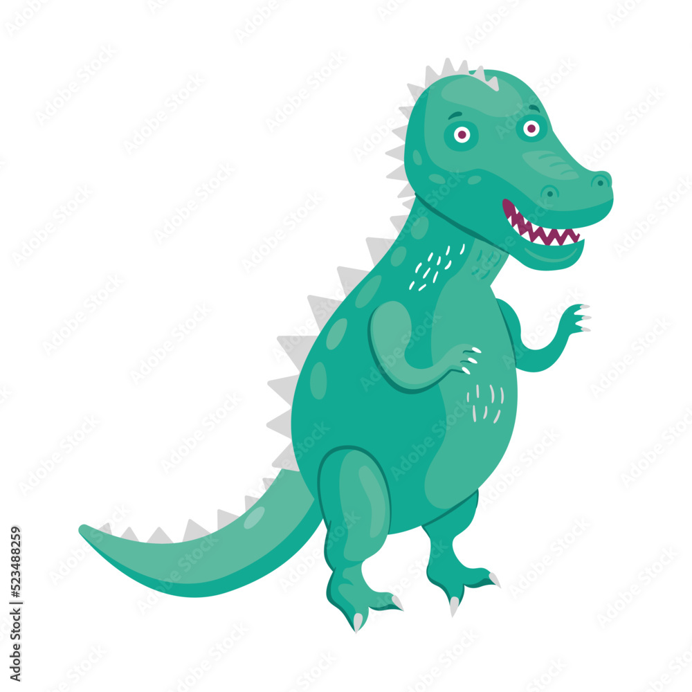 Tyrannosaur cute dino. Funny dinosaur characters smiling and standing. Creatures and fossil reptiles concept. Template for promotional or invitation web page Tyrannosaur cute dino. Funny dinosaur characters smiling and standing. Creatures and fossil reptiles concept. Template for promotional or invitation web page