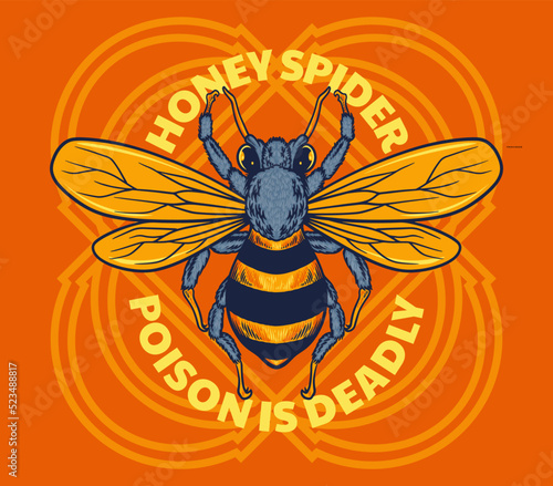 bee mascot poster vector il...
