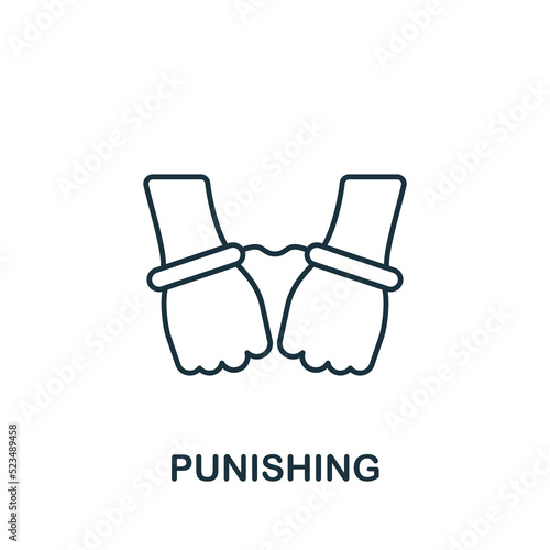 Punishing icon. Monochrome simple line Harassment icon for templates, web design and infographics