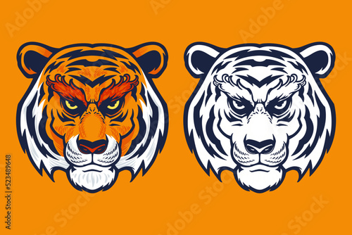 tiger head mascot vector il...