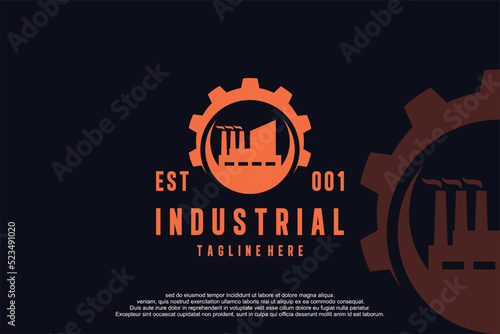 industrial logo with cogwheel sign