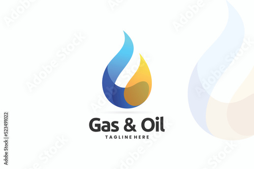 gas and oil vector logo design, oil drop logo, fuel logo