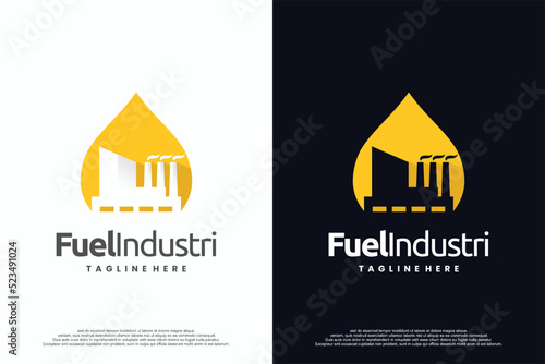 fuel logo with factory industrial concept