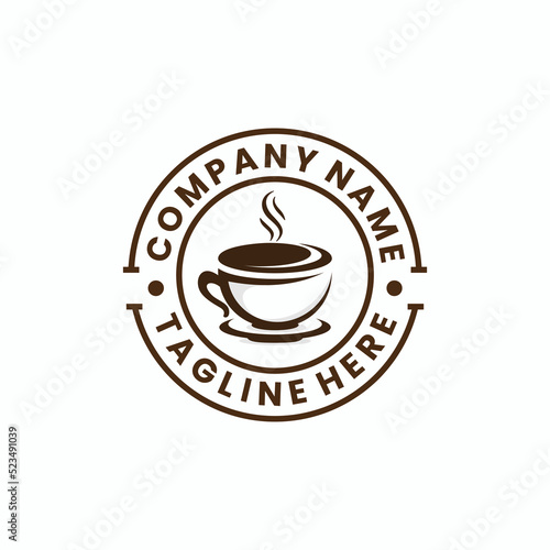 cup badge logo, coffee cup logo badge style