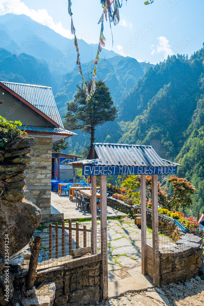 house on trail from Everest trek in Nepal