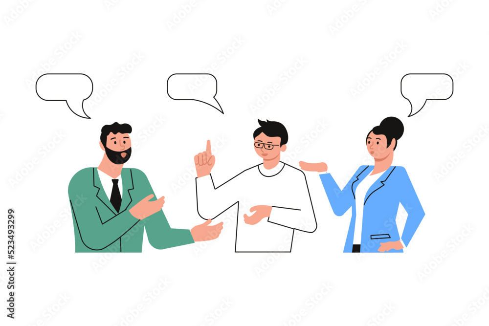 Workers are negotiating, thinking and brainstorming Workers are negotiating, thinking and brainstorming