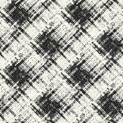 Brushed Ink Blots Textured Checked Pattern