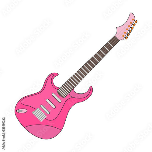 Electric guitar musical instrument. Variety of instruments for musicians. Concert and entertainment concept. Template for promotional or invitation web page