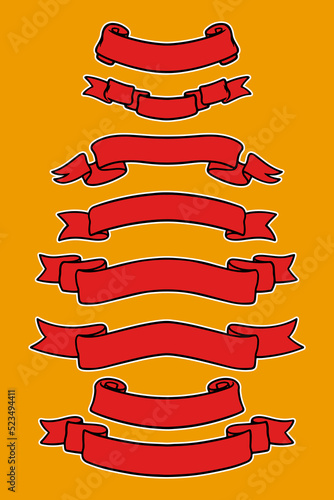 ribbon banner set vector il...
