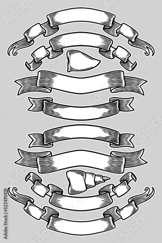 ribbon banner set vector il...