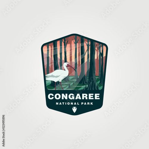 congaree national park logo vector vintage symbol illustration design