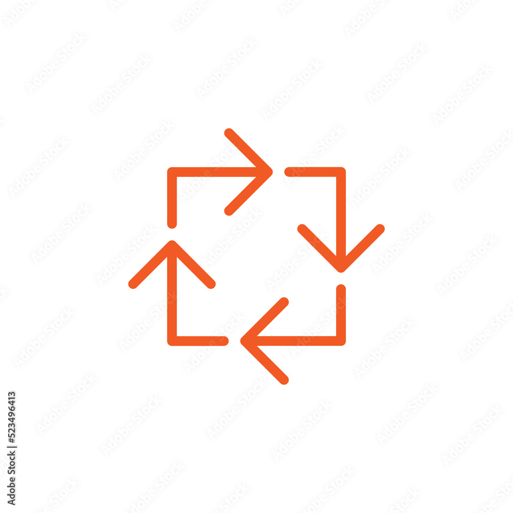 refresh or repeat icon. red rotation arrows isolated on white. Flat right turn icon. Exchange icon. Good for web and software interfaces. refresh or repeat icon. red rotation arrows isolated on white. Flat right turn icon. Exchange icon. Good for web and software interfaces.