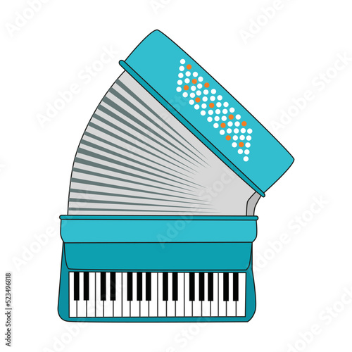 Accordion musical instrument. Variety of instruments for musicians. Concert and entertainment concept. Template for promotional or invitation web page