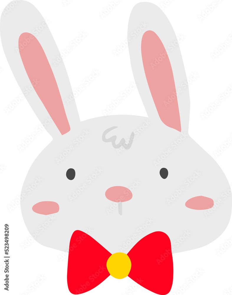 Obraz premium cute rabbit illustration on transparent background