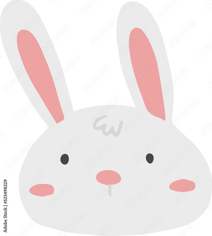Obraz premium cute rabbit illustration on transparent background