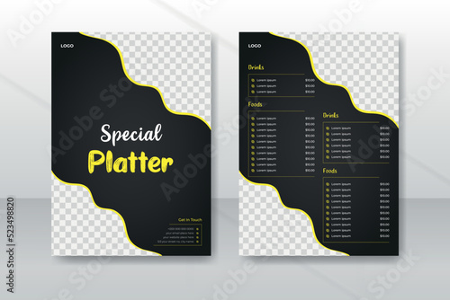Restaurant food menu book design template