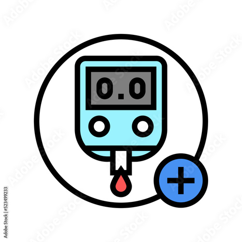 diabetes test health check color icon vector. diabetes test health check sign. isolated symbol illustration