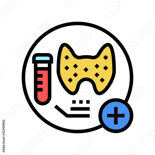 thyroid function tests health check color icon vector. thyroid function tests health check sign. isolated symbol illustration