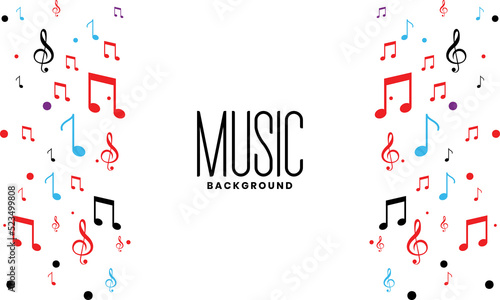 Colorful music notes background. music notes vector