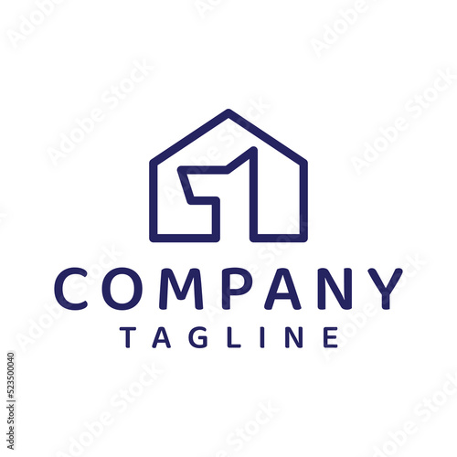 dog house or pet house logo design