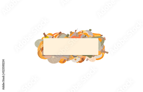 border with  pumpkins vector background