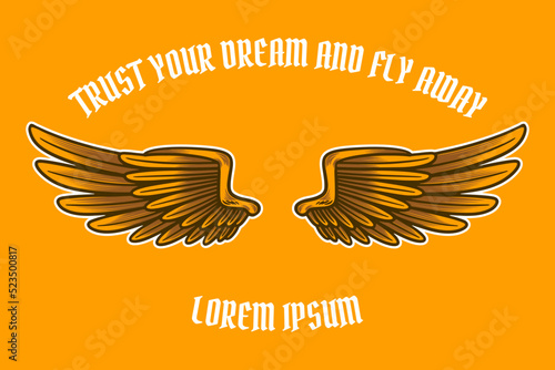 eagle wing card poster vect...