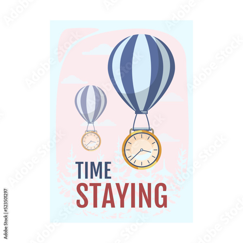 Futuristic promo banner design with watches vector illustration. Clocks and text. Smart time and speed concept. Template for promotion poster, advertising label or flyer