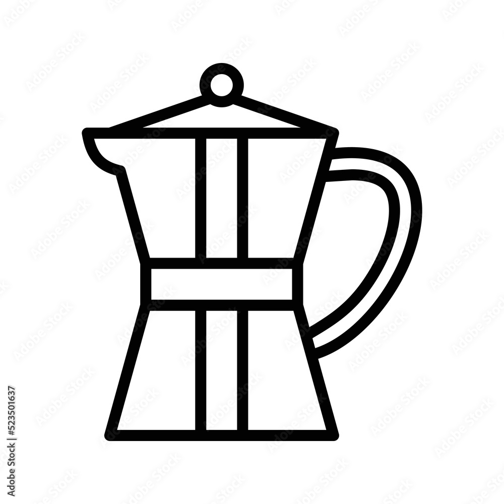 Coffee pot icon black outline vector Coffee pot icon black outline vector