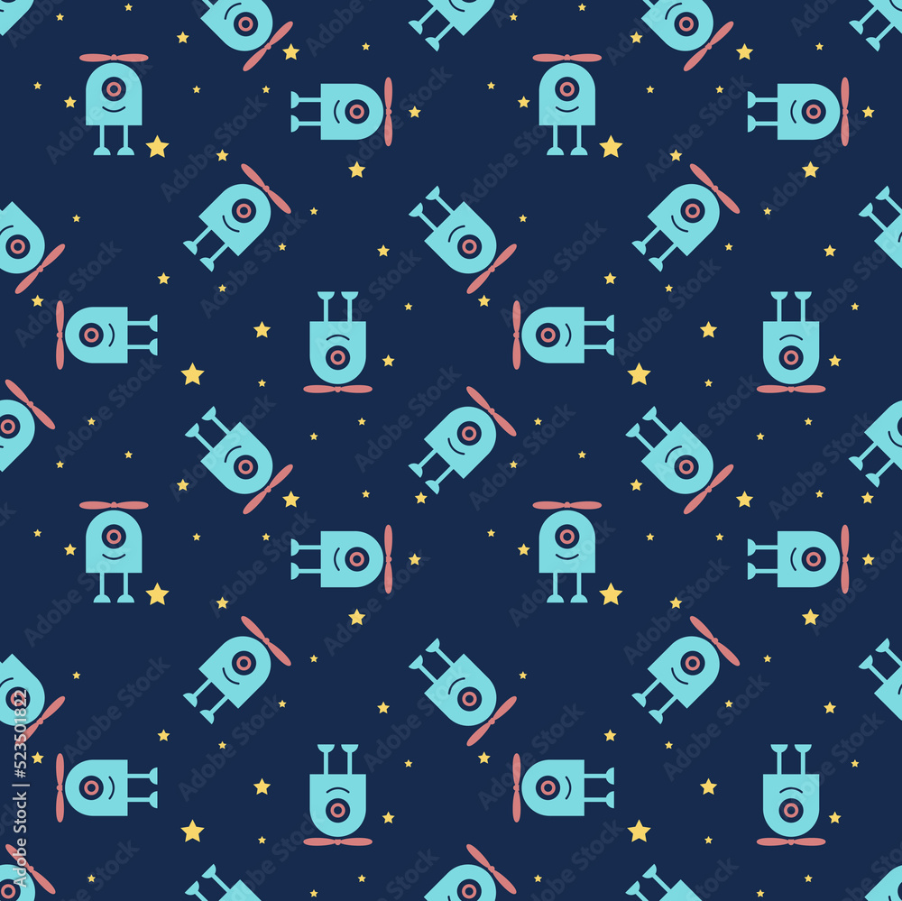 Cute robots seamless pattern. Baby background. Cute robots seamless pattern. Baby background.