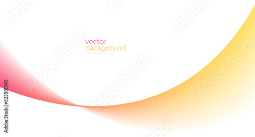 Flowing color curve shape with soft gradient vector abstract background, relaxing and tranquil art, ease and tranquil image.