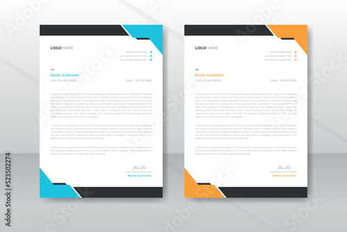 Elegant modern creative professional corporate letterhead design template