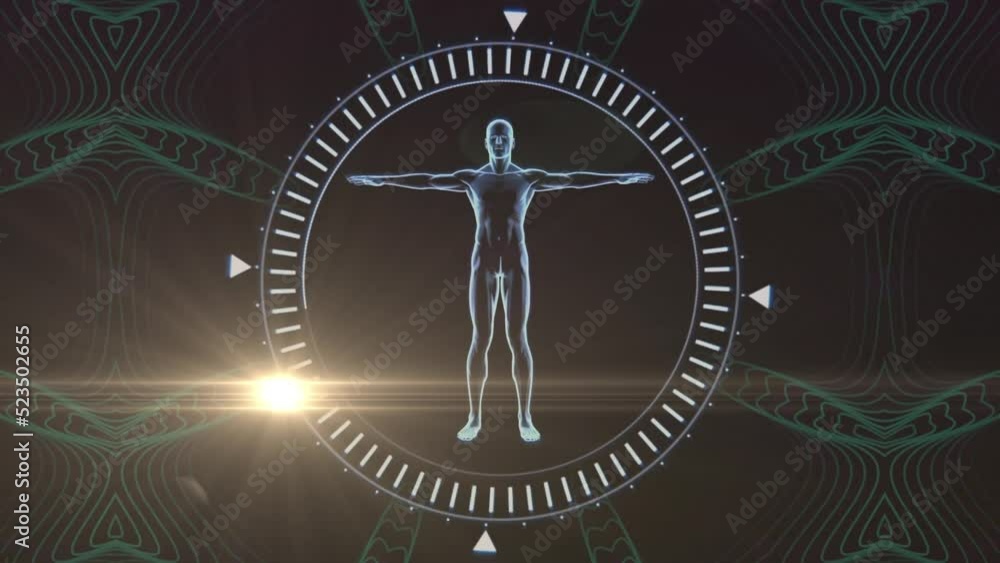 Animation of light spots over shapes and digital human Animation of light spots over shapes and digital human