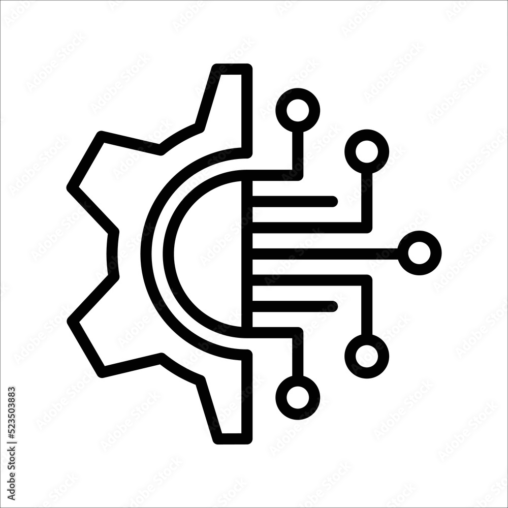 technology icon black outline vector technology icon black outline vector