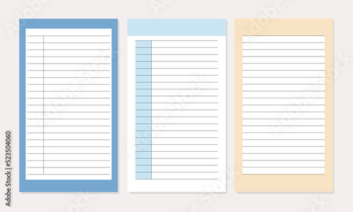 Simple style memo, notepad template planner, note frame illustration set. Ready to print to do list daily planner. 