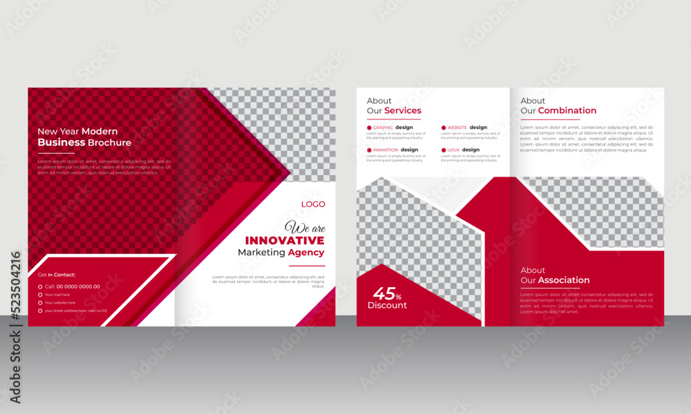 Fototapeta premium Creative Corporate promotional unique business brochure design template or company profile