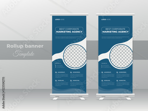 Creative modern professional corporate business roll up banner design or pull up banner template