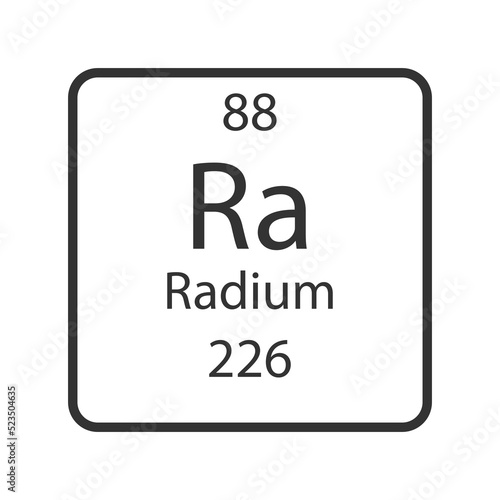 Radium symbol. Chemical element of the periodic table. Vector illustration. © Ruslan