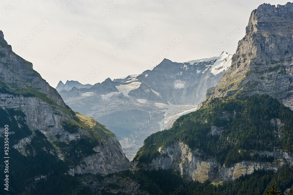 Grindelwald, Unterer Grindelwaldgletscher, Eiger, Eigernordwand, Schreckhorn, Alpen, fiescherhörner, finsteraarhorn, Berner Oberland, Bergdorf, Sommer, Schweiz