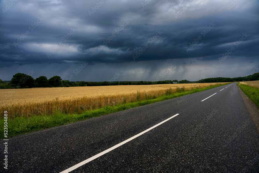 clouds over the road