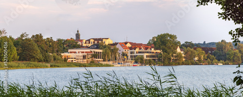 Panorama skyline of the picturesque village Ratzeburg in Schleswig-Holstein in Germany